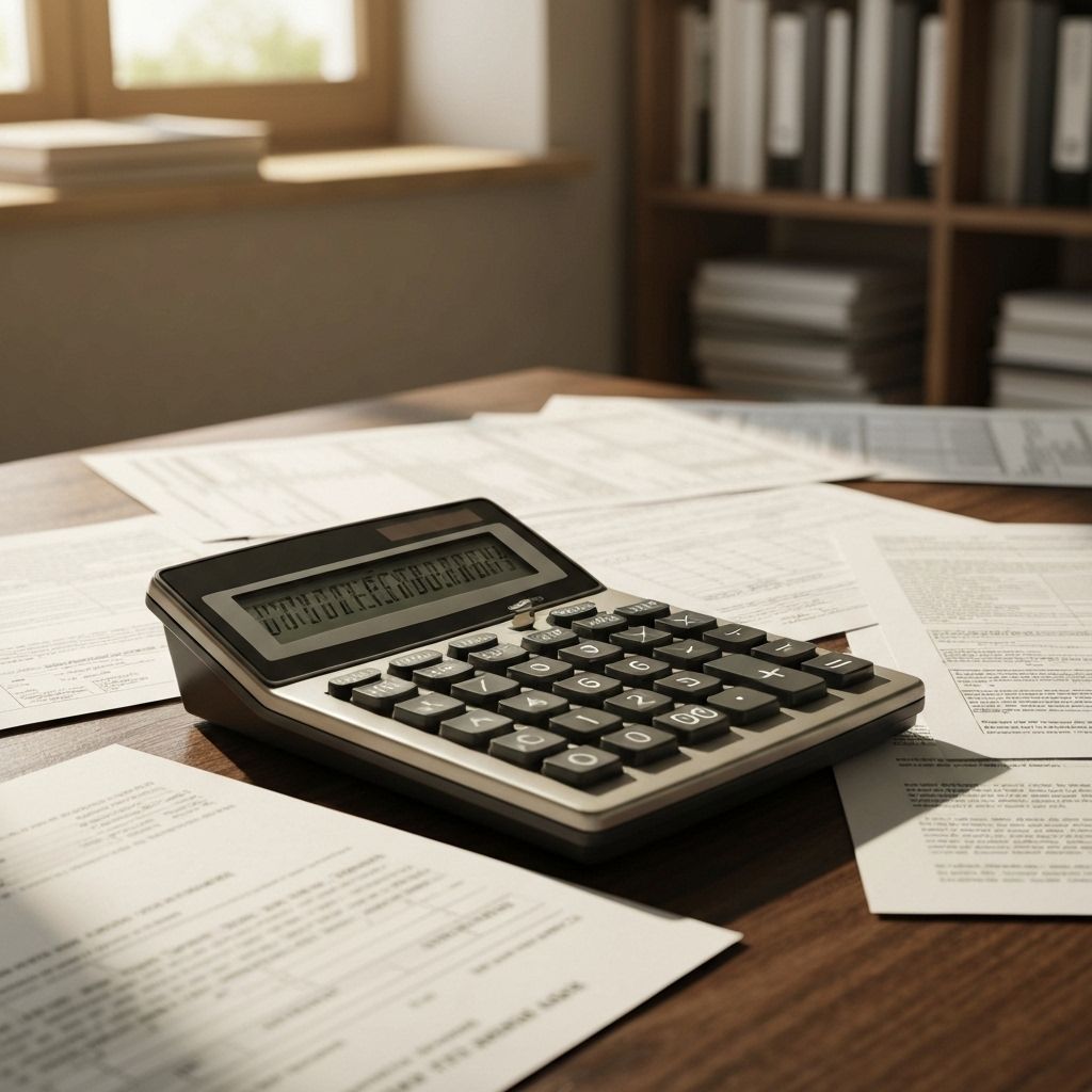 Tax documents and calculator